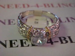 Premier Designs Jewelry Silver Gold Plated Distinct Cubic Zirconia Ring s 10 Tag