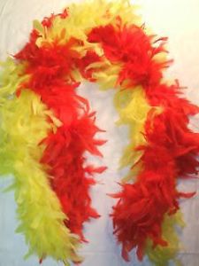 Hulk Hogan Red and Yellow Feather Boa Costume 6ft Long 65g