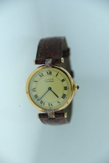 Cartier Vermeil Sterling Silver Gold Plated Watch