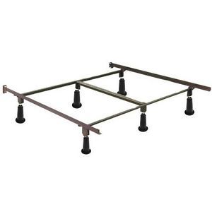 Queen Size High Rise Metal Bed Frame with Headboard Brackets