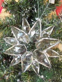 Fancy Unique Design Clear Acrylic Plastic Starburst Christmas Ornament Decor