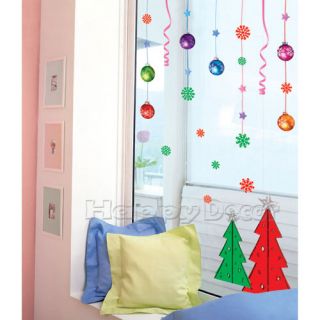 Christmas Ornament Wall Decals Removable DIY Accent Vinyl Art Stickers