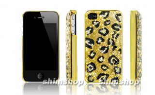 iPhone 4 4S 4G Luxury Bling Crystal Thin Slim Black Gold Hard Cover Case Bumper