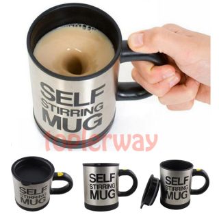 Lazy Man Automatic Electric Stainless Steel Coffee Mixing Cup Self Stirring Mug