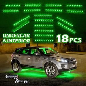 Universal 18pc Green Car Truck Underbody Interior 162 LED Lighting Kit 3 Mode