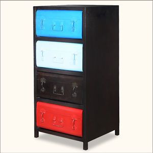 Retro Industrial 4 Drawer Multi Color Iron File Cabinet Home Office Chest