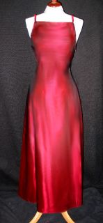 Jessica McClintock Burgundy Taffeta Winged Dress Gown Size 14