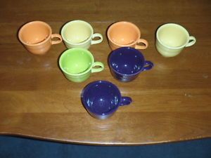 Set of 7 Fiesta Ware Homer Laughlin China Coffee Tea Cups Mugs USA