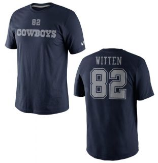 Dallas Cowboys Jason Witten Tee 2 Nike Navy Name and Number T Shirt Jersey Tee