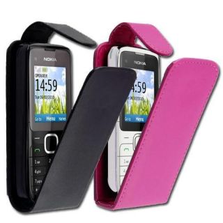 Stylish PU Leather Magnetic Flip Case Cover for Nokia C1 01