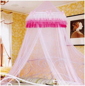 Pink Ruffles Bed Net for Single Bed Bedding Canopy Girls Kids Princess Frill New