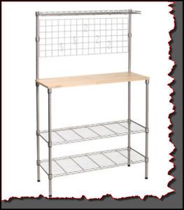 Wire Metal Home Kitchen Microwave Bakers Rack Chrome Stand Shelves Shelving Unit