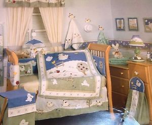 Neutral Baby Boy Girl Kids Line Clover Fields 14 PC Crib Bedding Set Collection