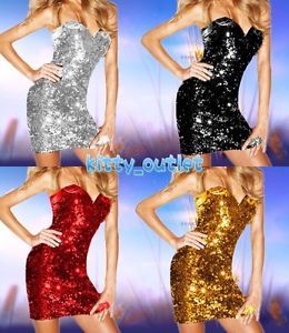 Kitty Outlet New Women's Sequin Bridesmaid Wedding Cocktail Party Shiny Dresses
