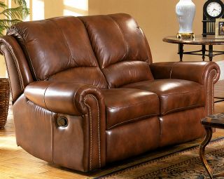 Italian Leather Sofa Set Leather 3pc Darby Recliner