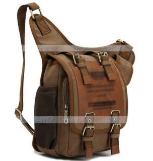 Mens Outdoor Vintage Canvas Sport Hiking Messenger Shoulder Satchel Bag Backpack