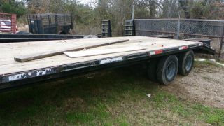 25ft Dually Axle Gooseneck Flatbed Trailer Swing Down Ramps Electric Brakes
