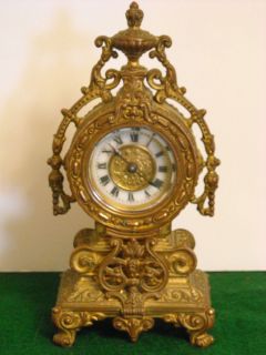 Antique Ansonia Spelter Miniature Clock