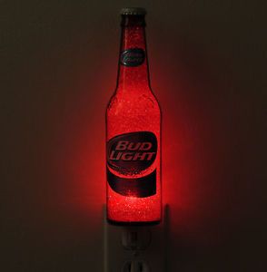 Bud Light Beer Bottle LED Night Light Lamp Bar Man Cave Sign Glow Fathers Day