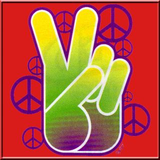 Neon Peace Fingers T Shirt s M L XL 2X 3X 4X 5X Sign Symbol Hippie Hippy Tee
