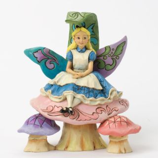 Disney Traditions Enesco Jim Shore Figurine Alice in Wonderland Mushroom Figure