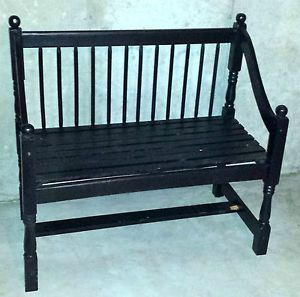 Solid Wood Black Bench Indoor Outdoor Kitchen Table 2 3 pple Traditional Style