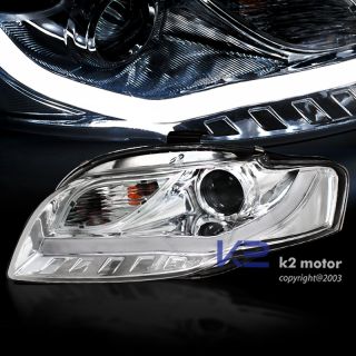 BMW Style LED DRL Strip Lamps 06 08 Audi A4 S4 B7 Clear Projector Headlights