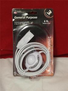 New Power Sentry 6 Foot Extension Cord with Lighted Foot Switch 3 Outlets