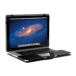 Black PU Leather Notebook Sleeve Skin Case Cover for MacBook Pro 15 inch Retina