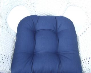 Wicker Seat Chair Cushion Solid Dark Blue Navy Outdoor