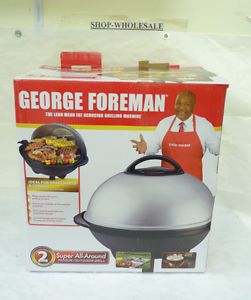 George Foreman GGR50 Indoor Outdoor Grill Stainless Steel Uses Electric Heat