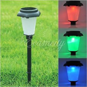 7 Changing Color Waterproof Solar Power LED Lawn Light Garden Yard Outdoor Lamp
