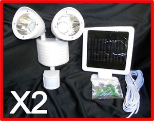 Set of 2 New Solar Powered Motion Sensor Security Flood Light 22 LEDs Outdoor