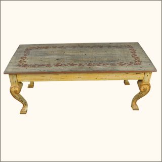 Oklahoma Farmhouse Hand Painted Distressed Coffee Cocktail Table Furniture New