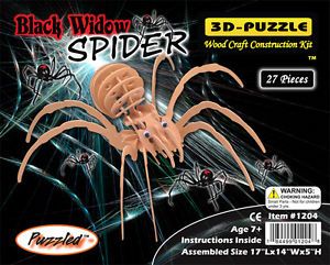 Black Widow Spider 3D Puzzle Wood Craft Construction Kit