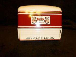 Vintage Retro Frostie Root Beer Paper Towel Holder Gumball Soda Dispenser