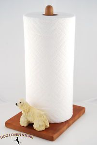 Cocker Spaniel Dog Figurine Paper Towel Holder Blonde