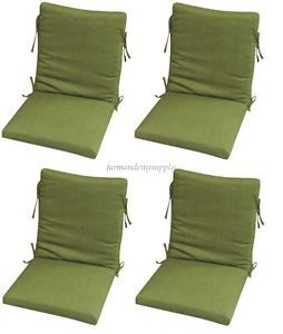 Plantation Patterns 4 PC Green Outdoor Patio Chair Cushion Weather Resistant