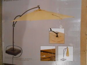 Hampton Bay 11 ft Offset Solar Lighted Patio Umbrella