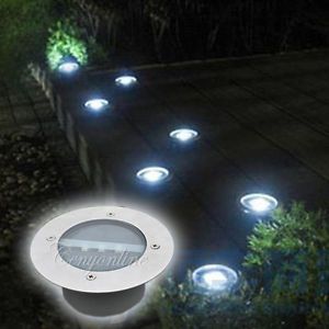 3 LED Outdoor Solar Power Stainless Brick Deck Landscape Garden Path Light Lamps