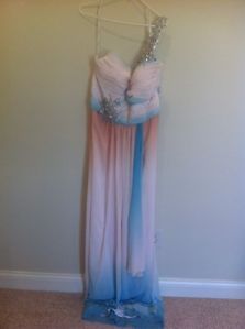 Tony Bowls Blue Tan and White Formal Dress Size 18