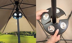 LED Outdoor Patio Umbrella Clamp Light Wireless Battery Powered Camping Lamp