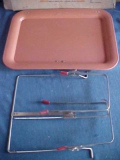 Vintage 1960s Metal Snap A Tray Car Boat TV Food Drive in Service Tray w Box