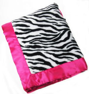 Plush Baby Pram Blanket Zebra Print with Satin Edge Girl Goth Emo Punk