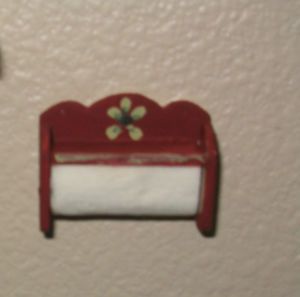 Dollhouse Miniature Rustic Country Style Paper Towel Holder OOAK
