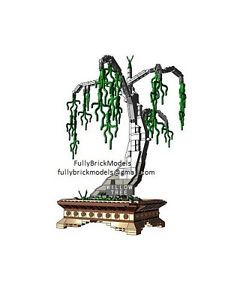 Weeping Willow Lego Tree Custom Gift Sculpture Art Plant Park Small Instructions