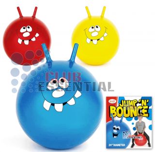 24" Large Toyrific Jump N Bounce Space Hopper Hopping Ball Blue Red Yellow