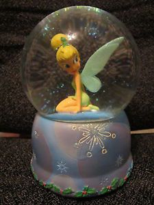 Disney Enesco Tinkerbell Holiday Musical Wind Up Snowglobe