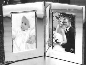 Engraved Double Sided Silver Picture Frame Wedding Gift
