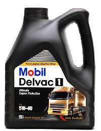 Mobil Delvac Engine Motor Oil 5W40 5 w 40 5W 40 Man Volvo Heavy Duty Caterpillar